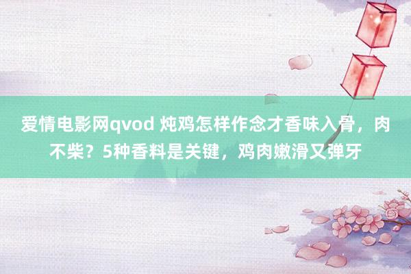 爱情电影网qvod 炖鸡怎样作念才香味入骨，肉不柴？5种香料是关键，鸡肉嫩滑又弹牙