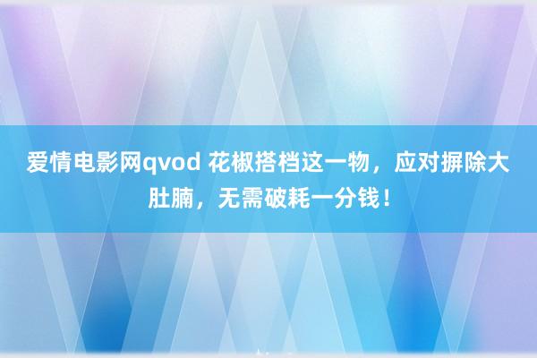 爱情电影网qvod 花椒搭档这一物，应对摒除大肚腩，无需破耗一分钱！