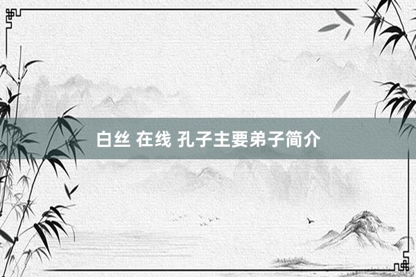 白丝 在线 孔子主要弟子简介