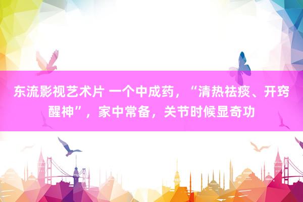 东流影视艺术片 一个中成药，“清热祛痰、开窍醒神”，家中常备，关节时候显奇功
