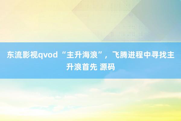 东流影视qvod “主升海浪”，飞腾进程中寻找主升浪首先 源码