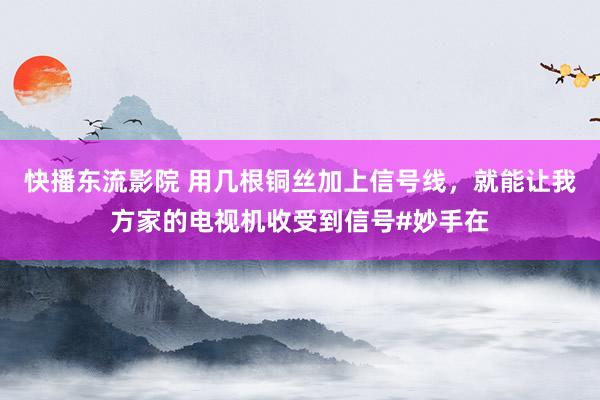 快播东流影院 用几根铜丝加上信号线，就能让我方家的电视机收受到信号#妙手在